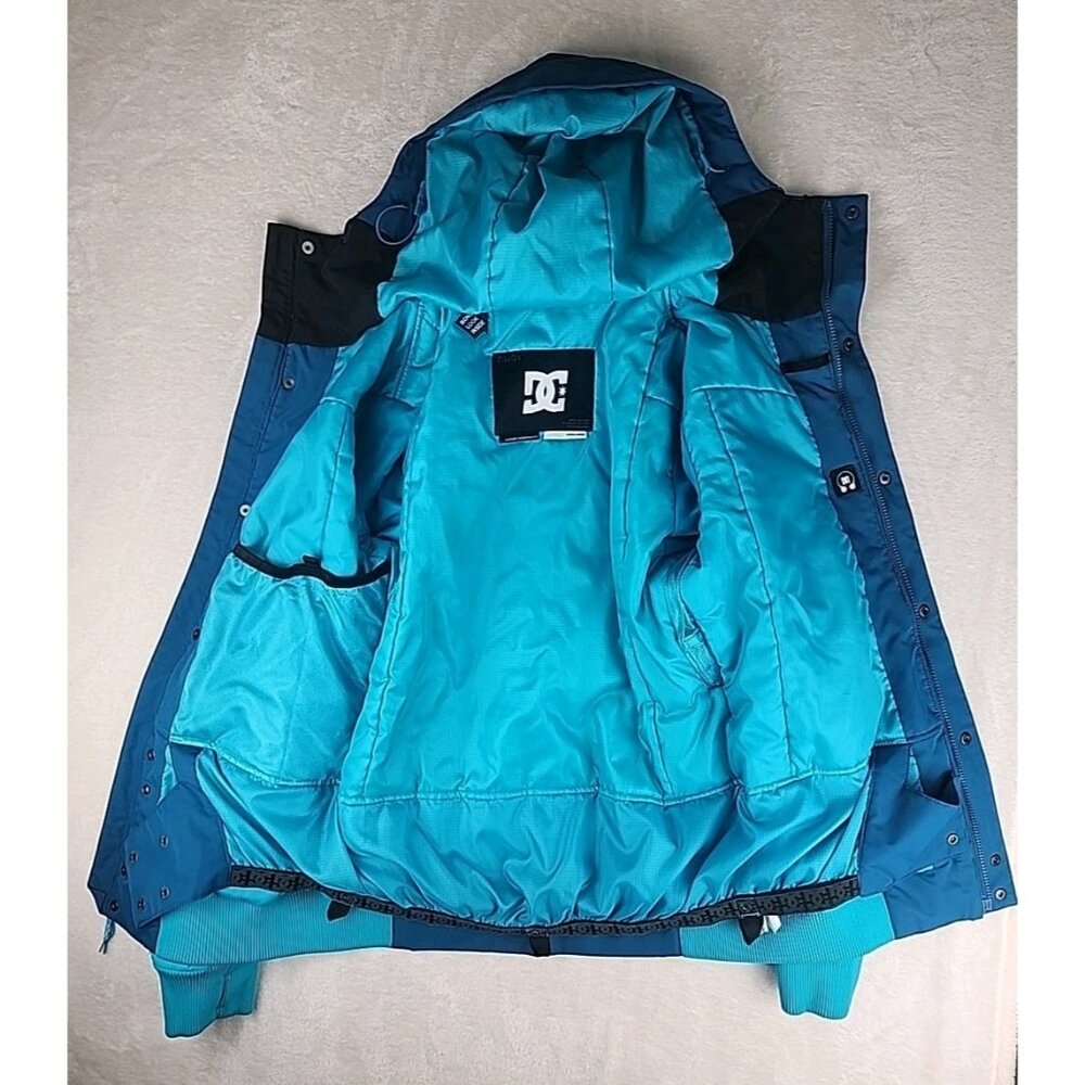 DC Shoes Snowboarding Varsity Jacket Womens L 10K Waterproof Winter Teal/Blue - Picture 10 of 16